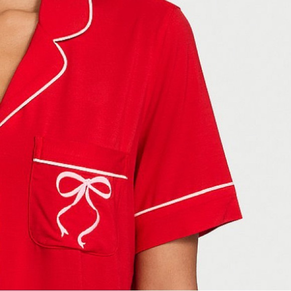 Red BOW 🎀 pajama short set • modal soft • lipstick red 💄 Perfect Gift 🎁 - Picture 8 of 13